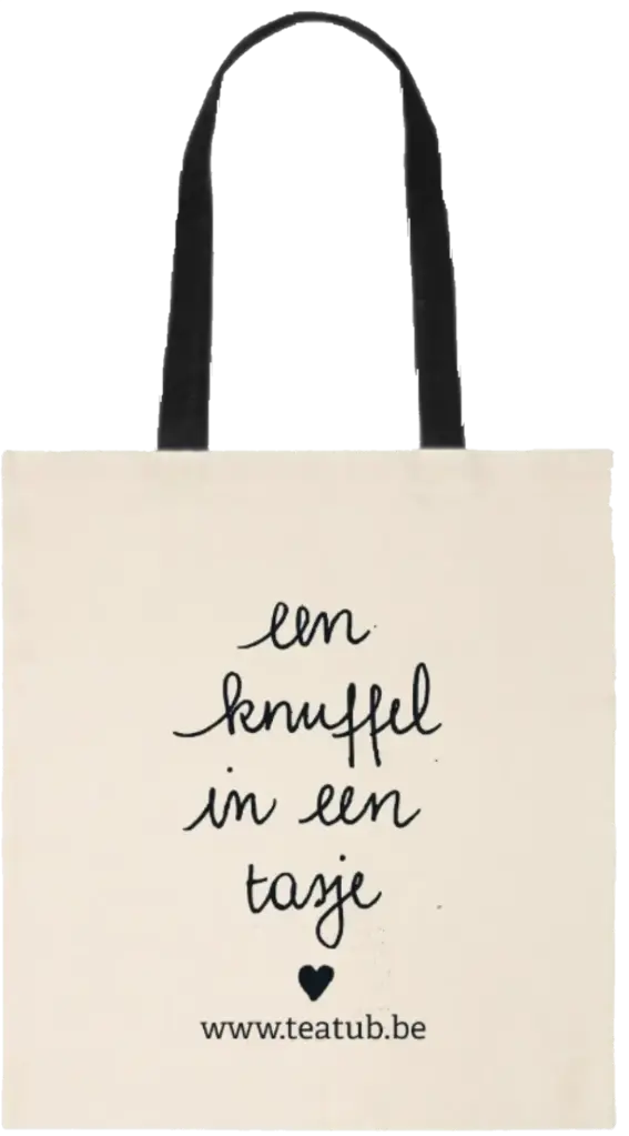 Katoenen schoudertas 'knuffel in een tasje'