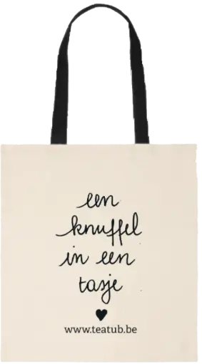 Katoenen schoudertas 'knuffel in een tasje'